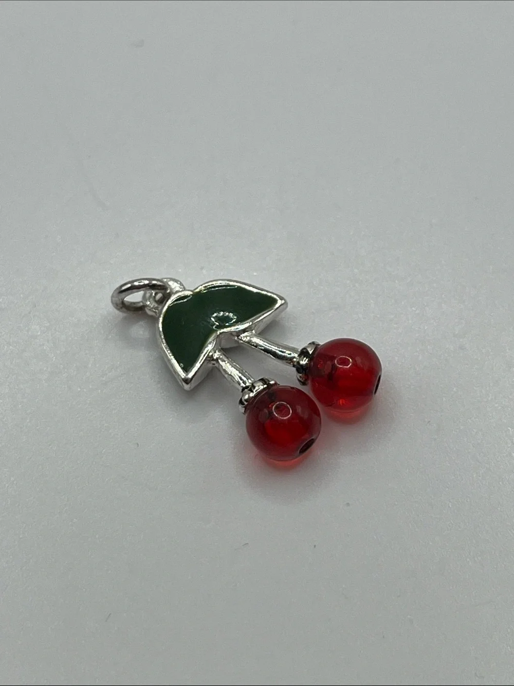 Cherry Charm Pendant - Green and Red